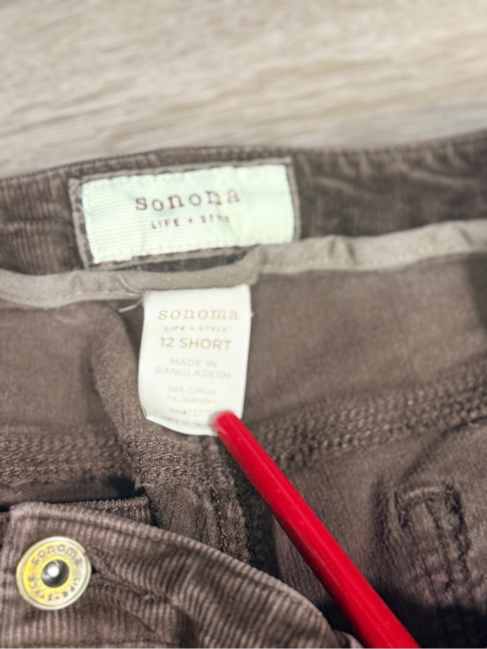Sonoma Women’s Straight-Leg Corduroy Jeans in Dark Brown Size 12P - Picture 11 of 11